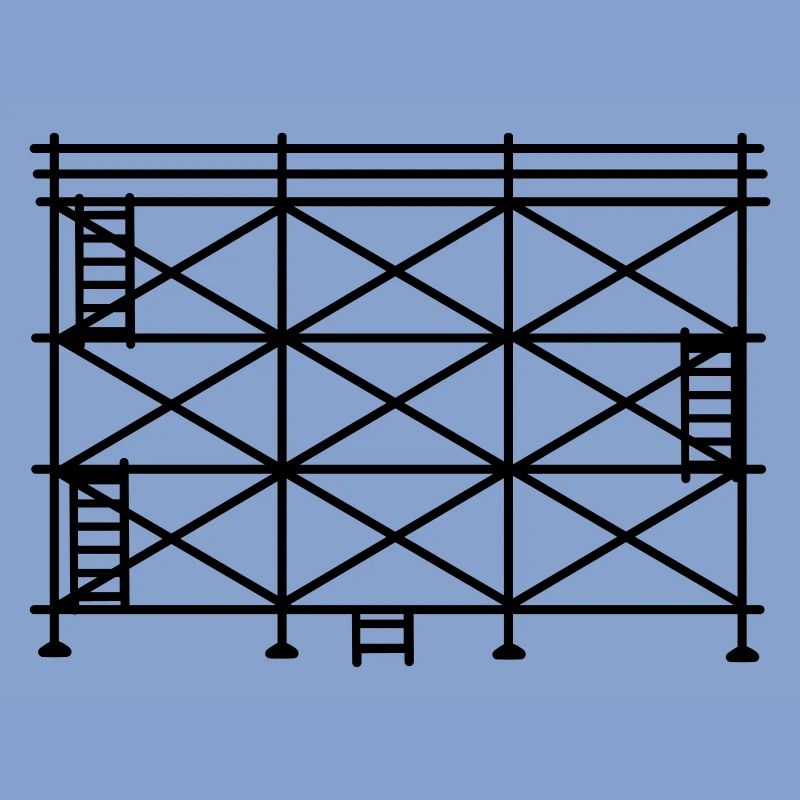 Silhouette d’échafaudage, échafaudage de construction