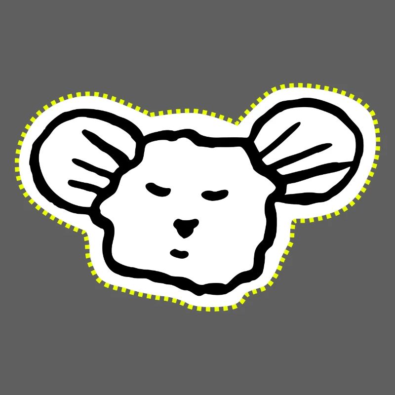 Cool, sleepy mouse face icon