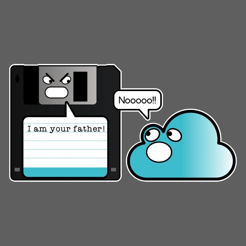 Diskette Cloud Speicher Vater Computer Witz
