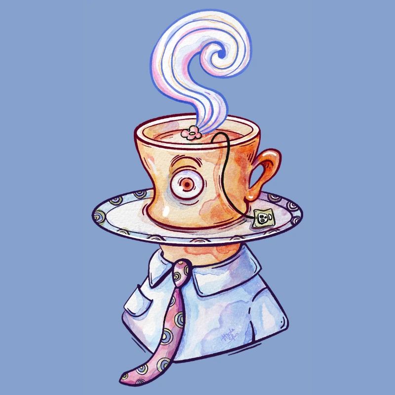 Surreal Tea Cup Man