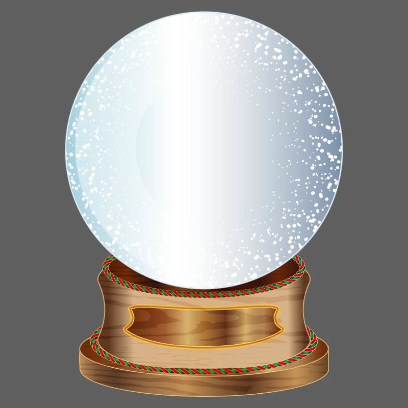 empty nostalgic snow globe to label