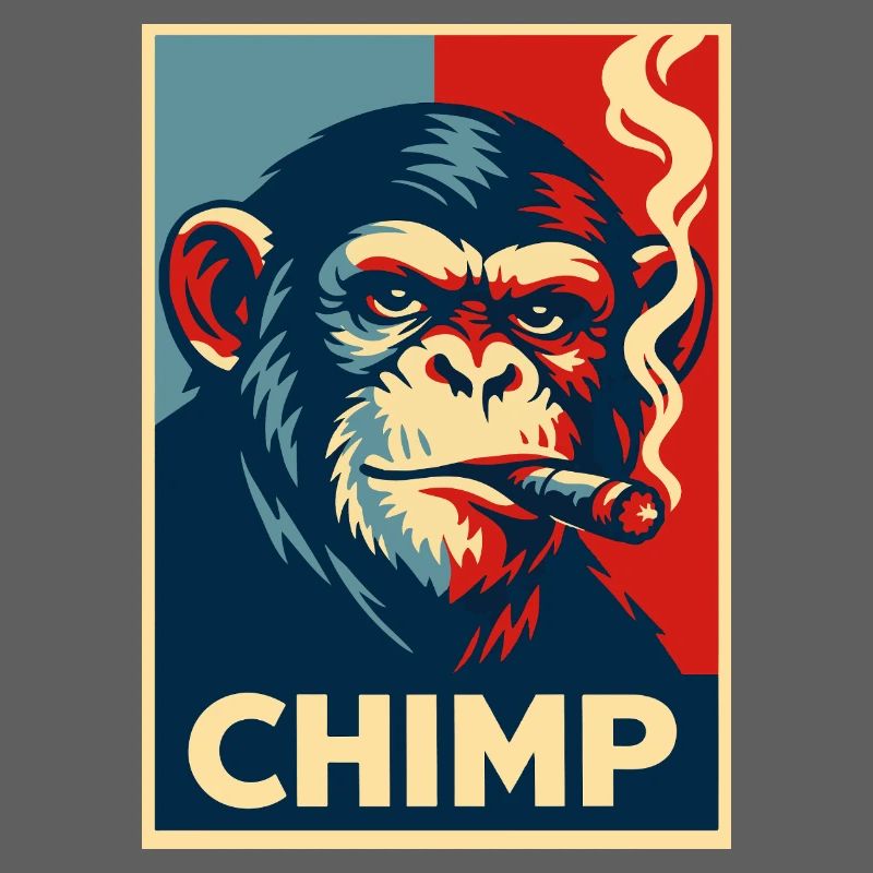 Retro Chimp Cigar Poster