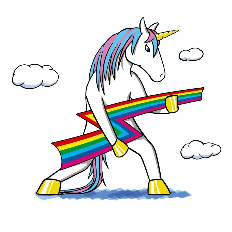 Rainbow Rock – Unicorn with Rainbow Lightning
