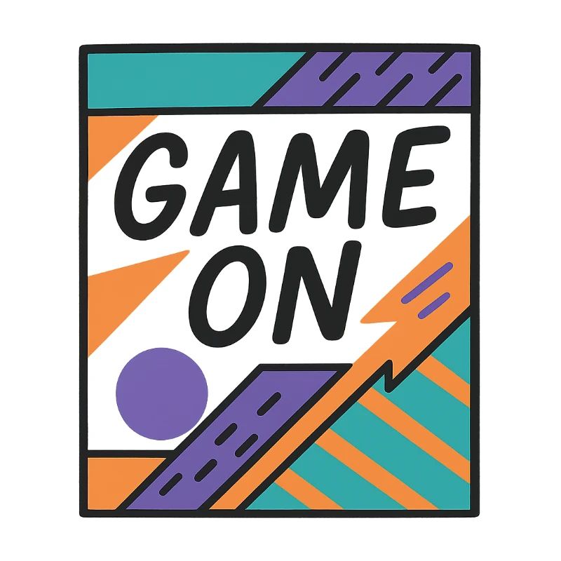 Neon Game On Design mit Retro-Elementen