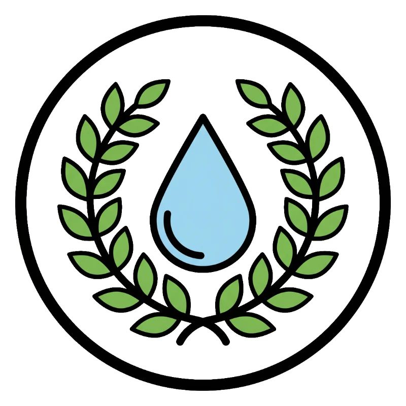 Water Drops with Leaf Wreath