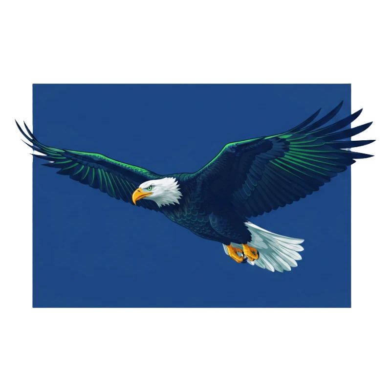 Eagle Flight in Blue Sky, Seattle, Seahawks