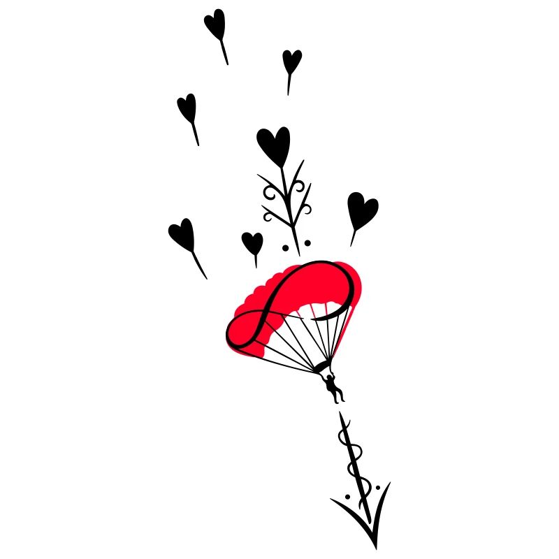 Paracadutista con simbolo dell'infinito