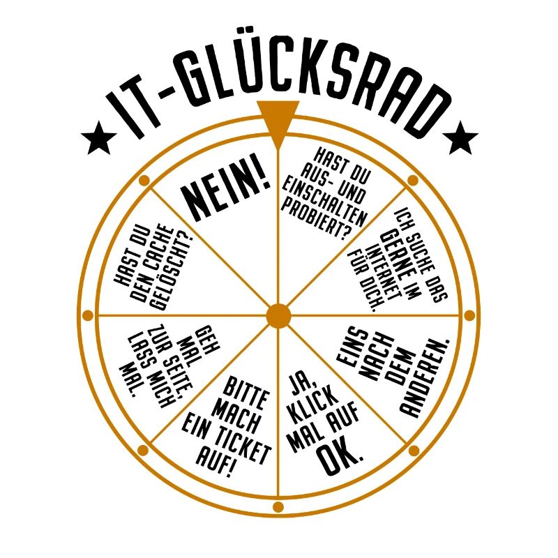 IT Support Glücksrad Service Desk IT Helpdesk Nerd