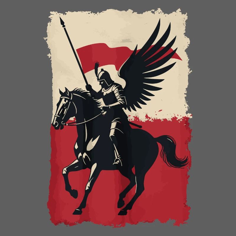 Polnischer Husar mit Flaggendesign