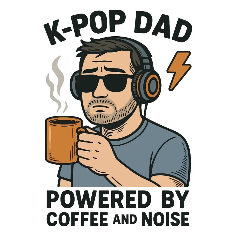 K Pop Dad alimenté par le café et le bruit