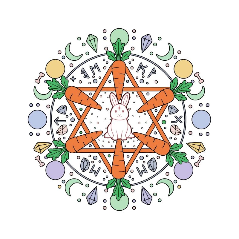 Pentagram Carrot Bunny Occult Easter Blessings
