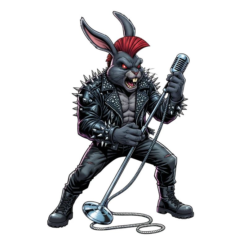 Heavy Metal Easter Bunny Rocker Easter Hardcore Bunny