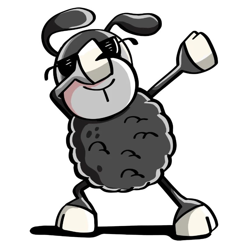 Trendy Black Dab Dance Sheep - Dabbing Animals