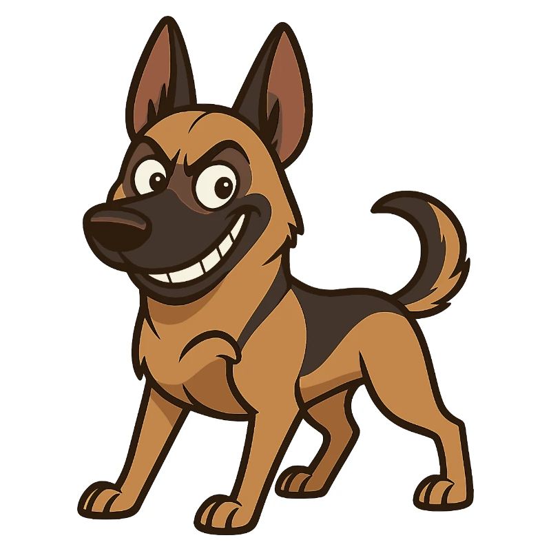 Naughty Malinois Comic Dog