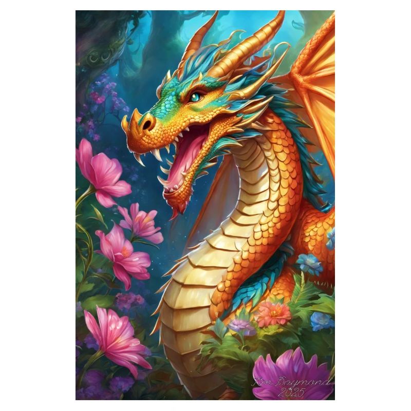 Ember Dragon in Bloom Forest