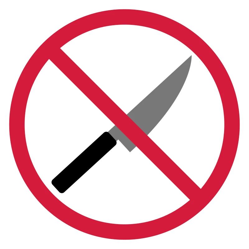 Verboten Schild Messer