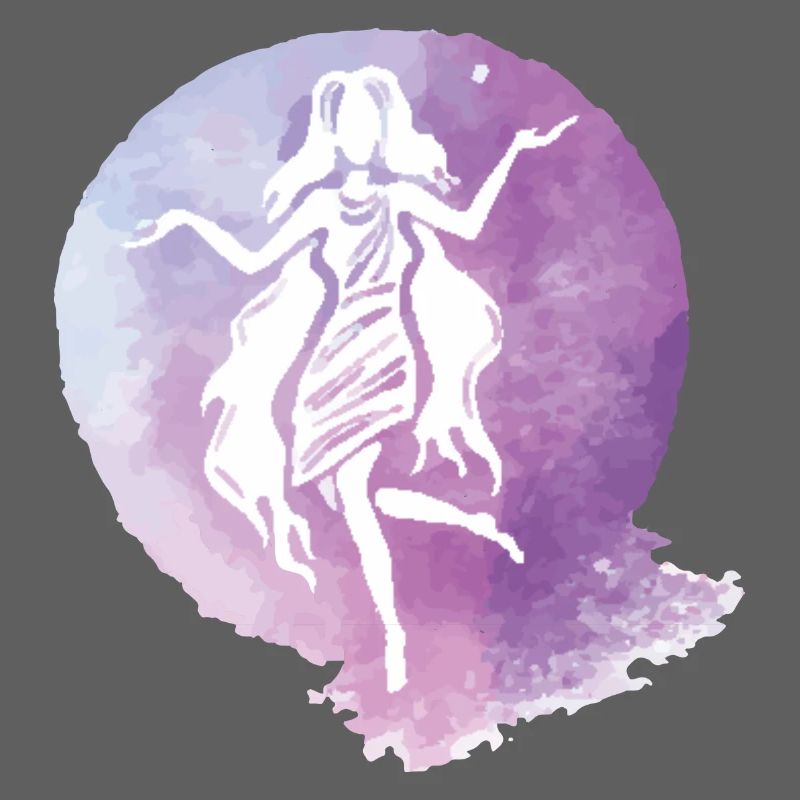 Silhouette de danseuse aquarelle violette