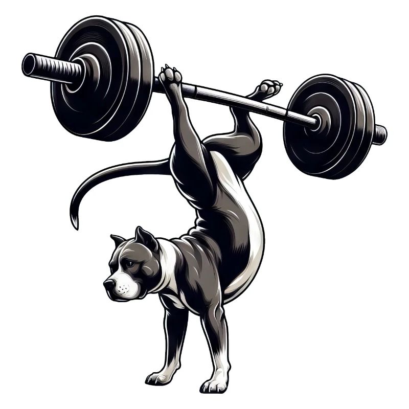 Pitbull Dog Training Dumbbell Handstand Workout