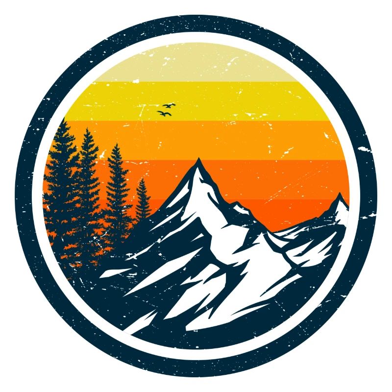 Conception d’aventure au coucher du soleil en montagne