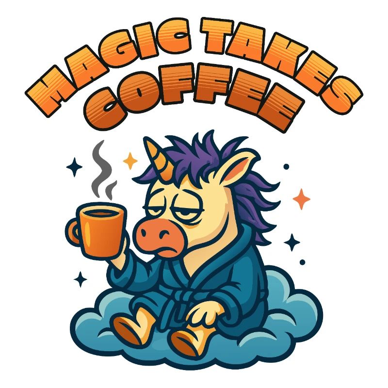 Sleep-inducing unicorn needs coffee