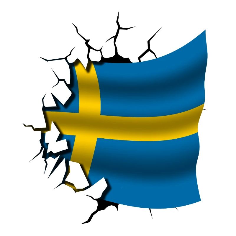Drapeau de la Suède - Suède - Drapeau Broken Design