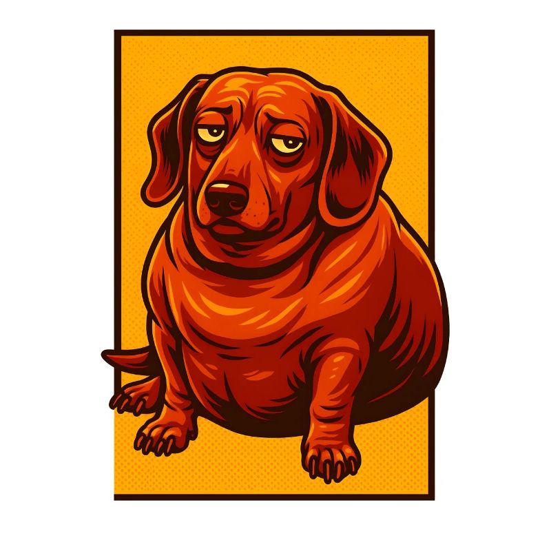 Expressive Dachshund Pop Art, Chubby Dog Lover 