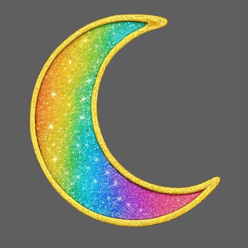 Rainbow Moon Glitter Design