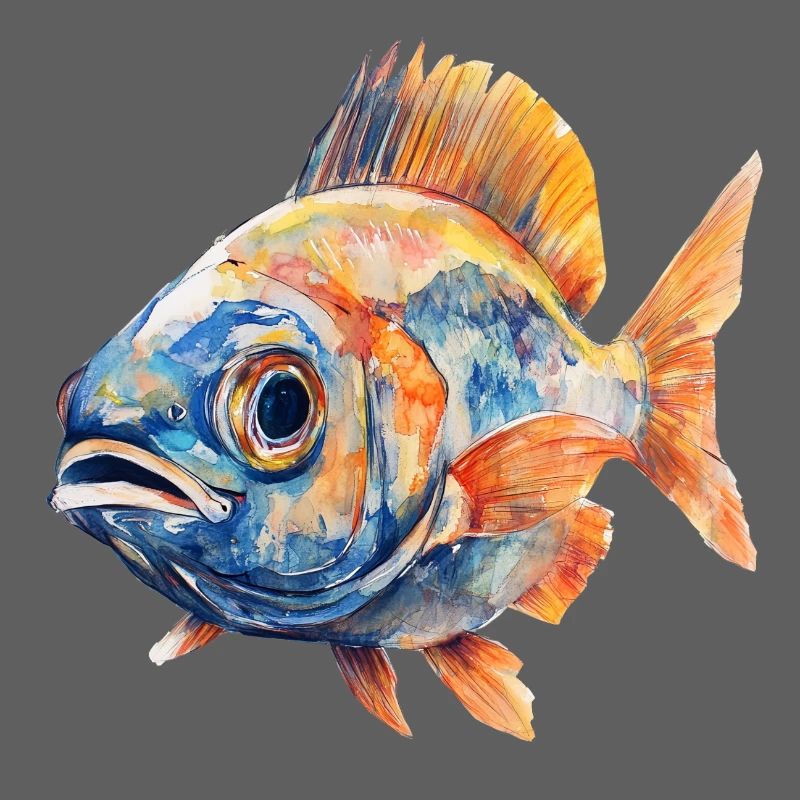 Aquarelle Poisson Couleur Explosion