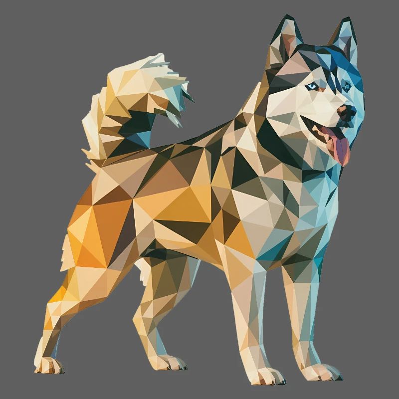 Siberian Husky - Cooles Low Poly Logo
