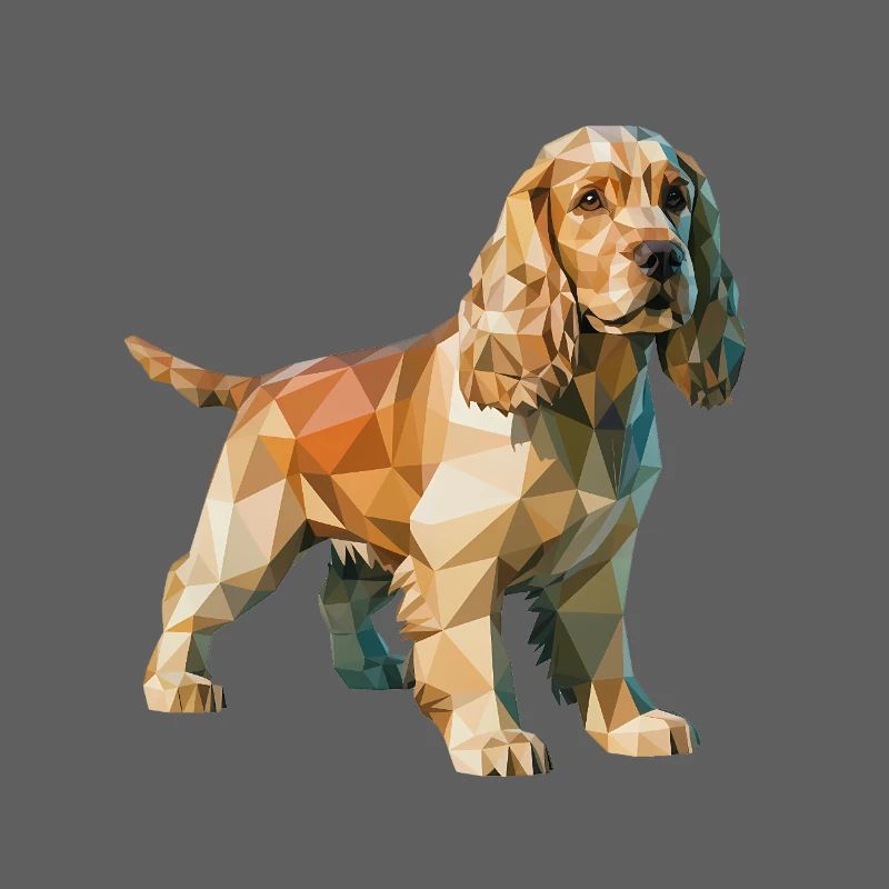 Cocker Spaniel - Cooles Low-Poly-Logo