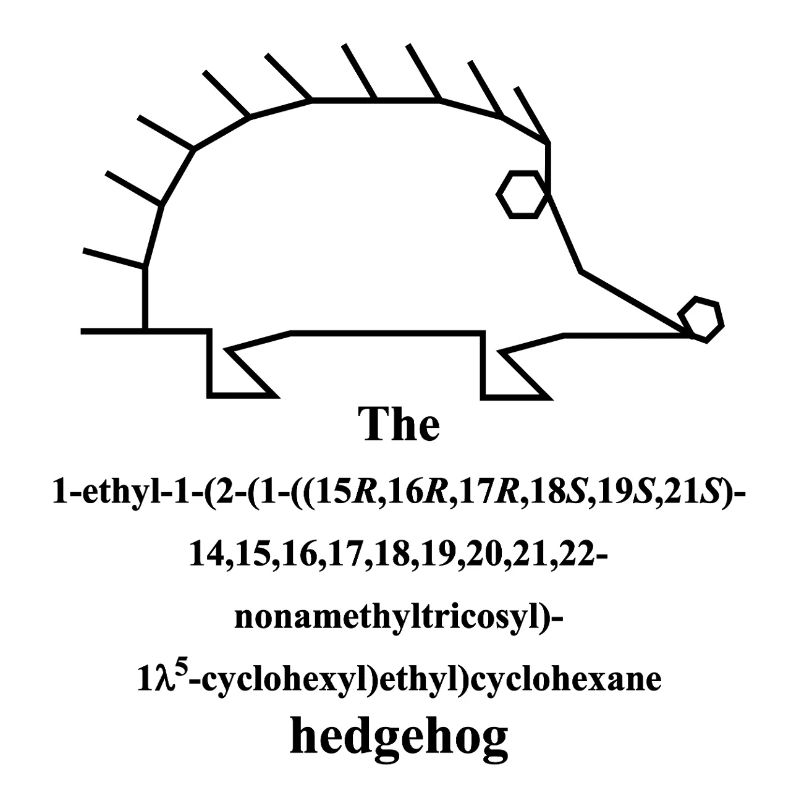 Hedgehog Molecule - IUPAC nomenclature Joke -b