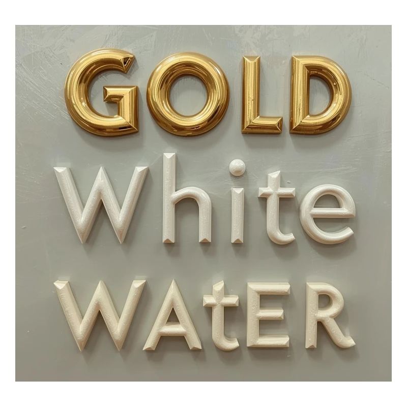Typographie de l’eau blanche dorée