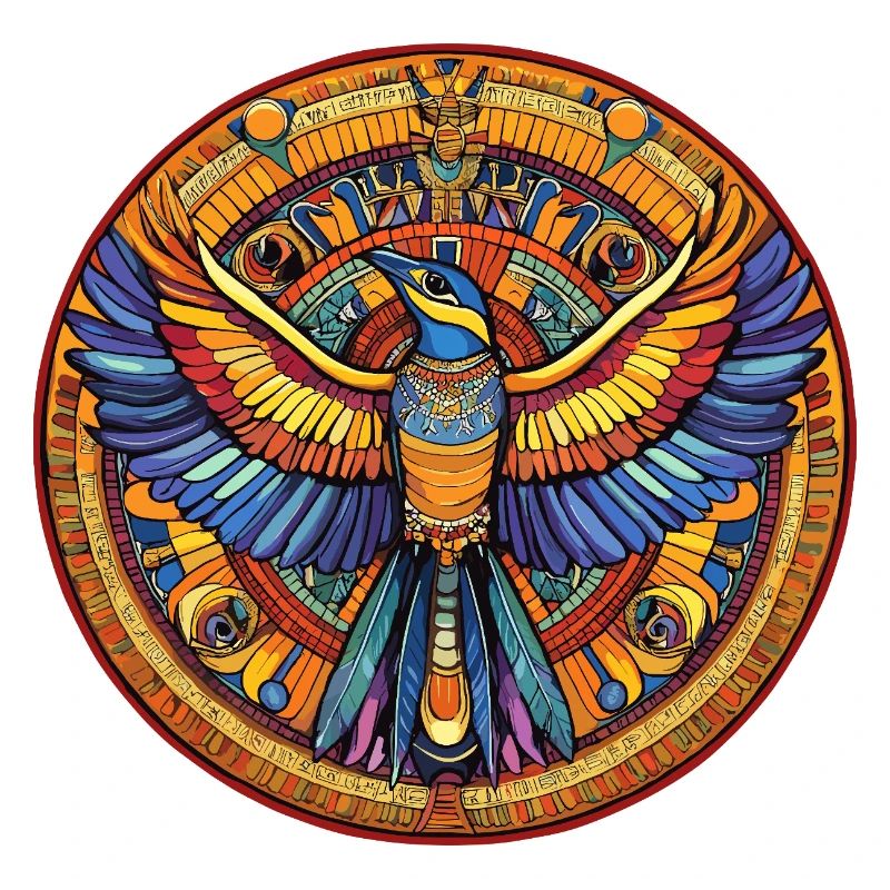 Éventail de feu Phoenix Mandala
