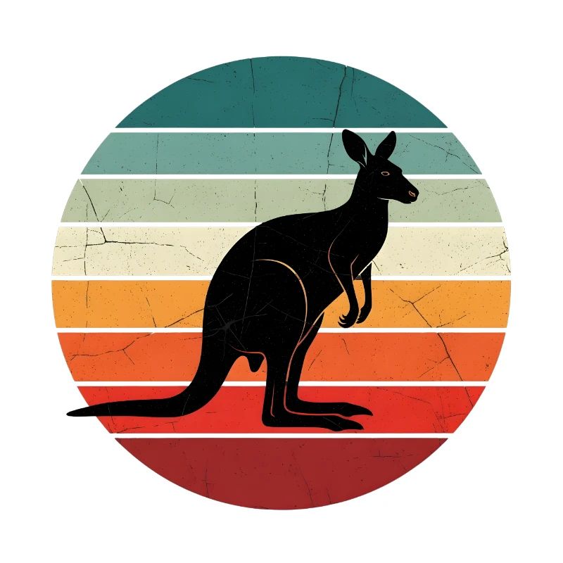 Kangaroo Retro Sunset