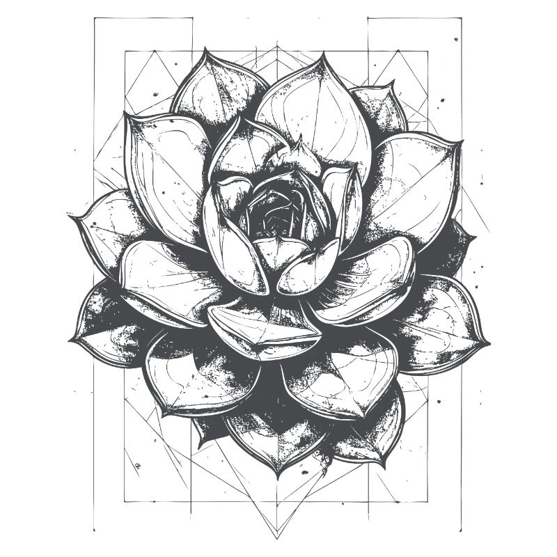 Geometric Lotus Mandala Pattern