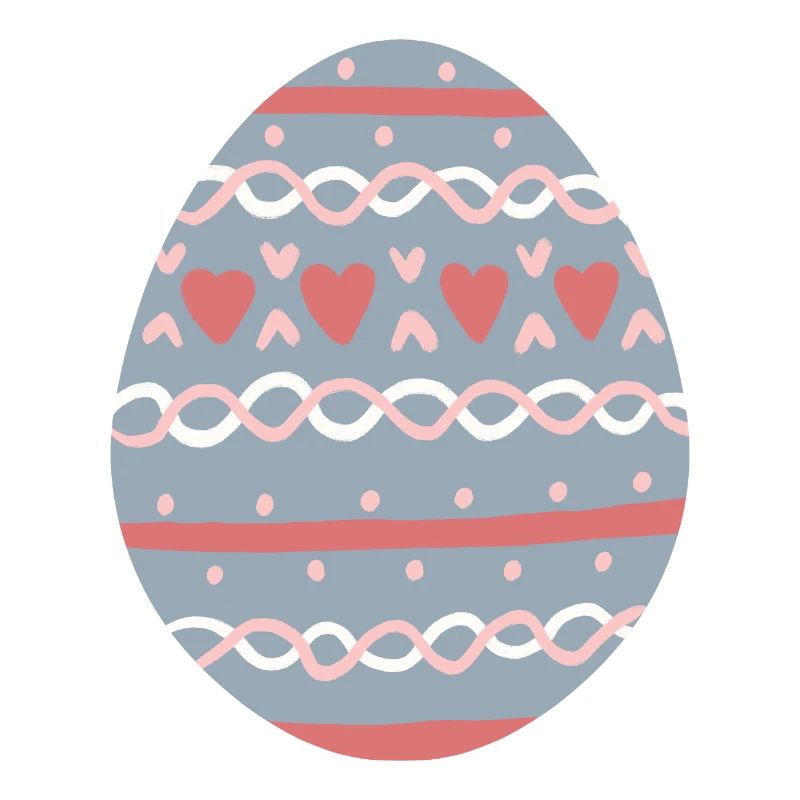 Pastel Hearts Egg Pattern
