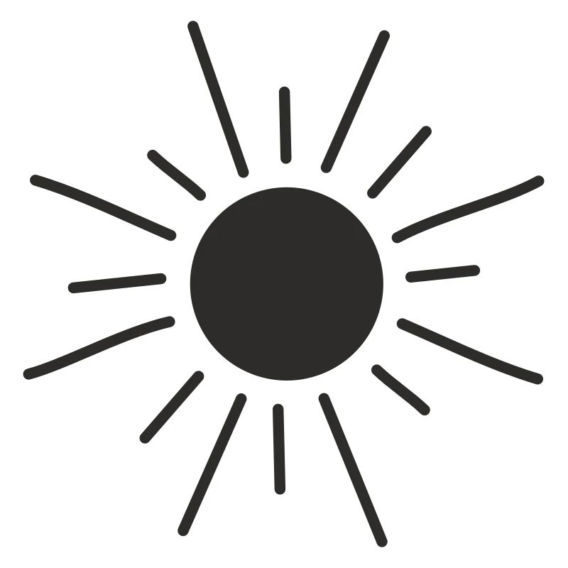 Fröhliche gezeichnete Sonne