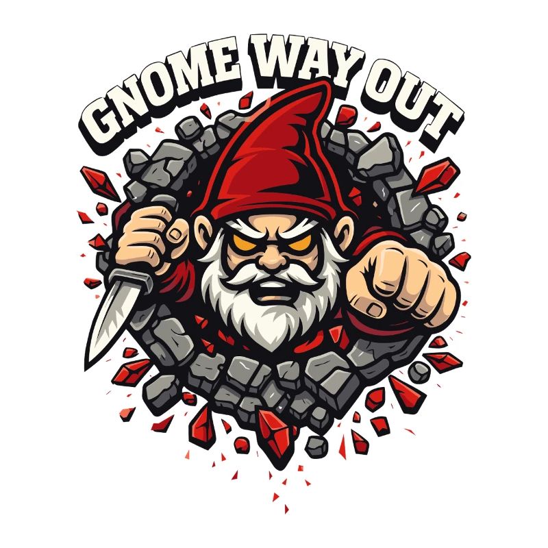 Evil Gnome, Dark Gnome, Goth Gnome, Funny Gnome