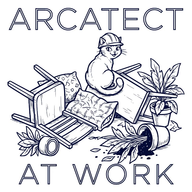 Worker's cat at work
