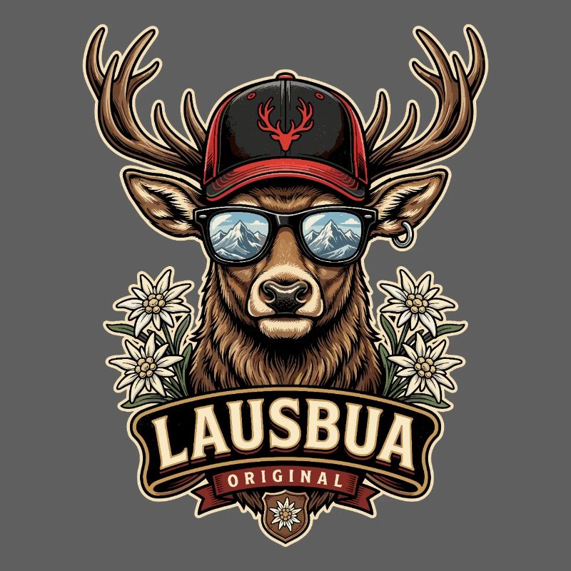 Lausbua Original Bavarian Alpine Hunter Deer