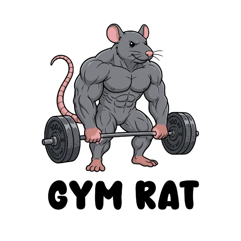 Muskulöse Ratte im Comic Stil