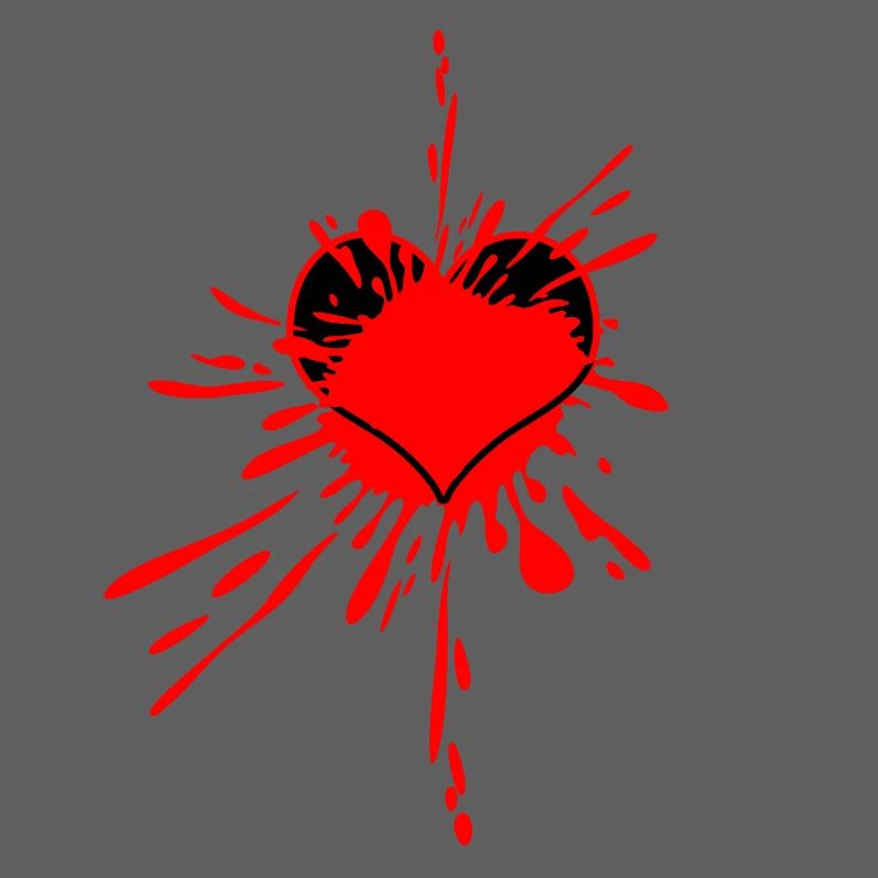 Rotes Herz-Splatterkunst