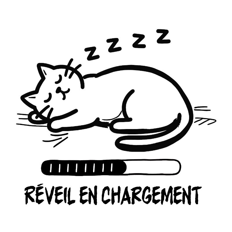 Sleeping cat, alarm clock charging