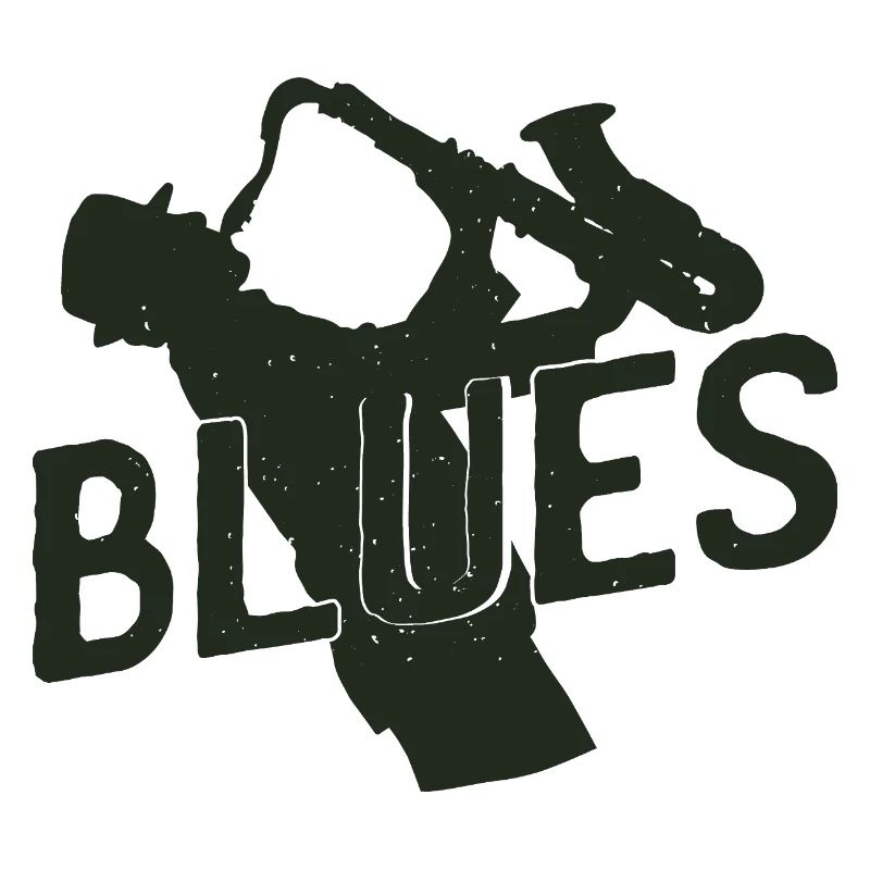 Saxophoniste avec blues – Conception cool de saxophone pour