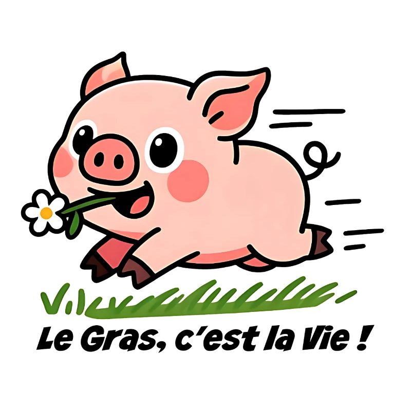 Le Gras c'est la Vie! pig in the meadow