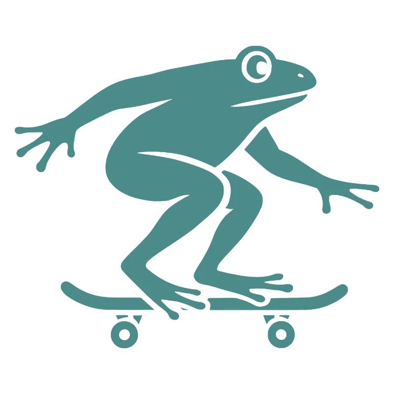 Minimalist Frog Toad Toad Skateboarder