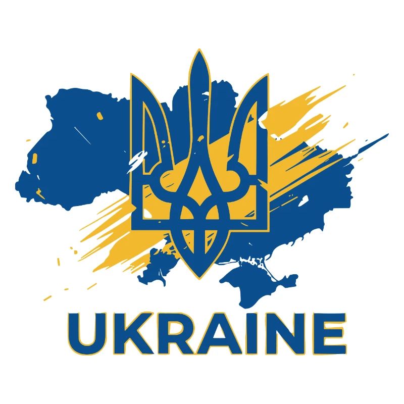 Trident Wave Ukraine Logo Print