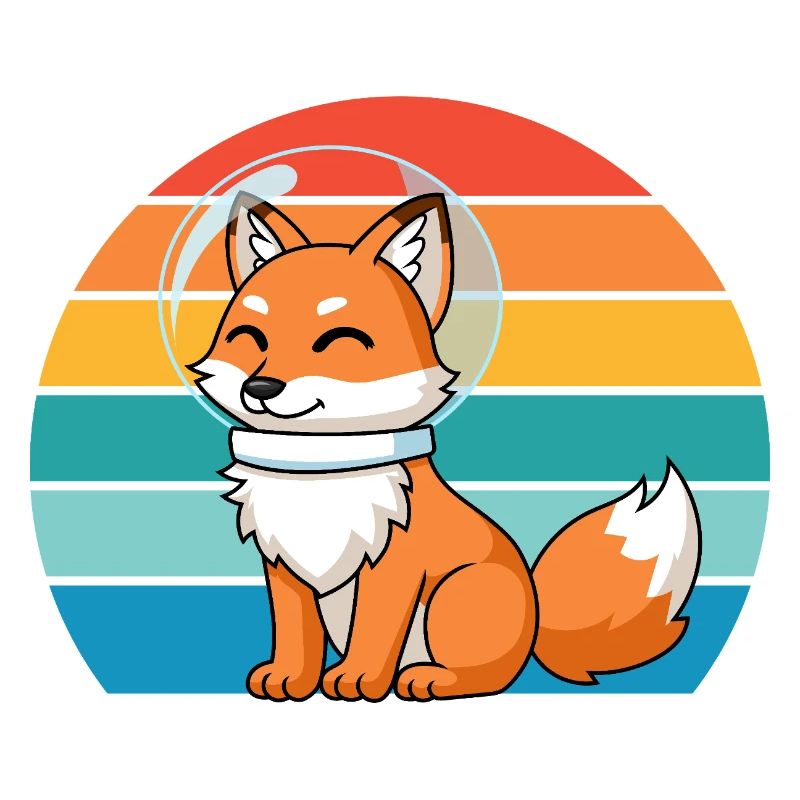 Astronauts Retro Predator Red Fox Fox Lover