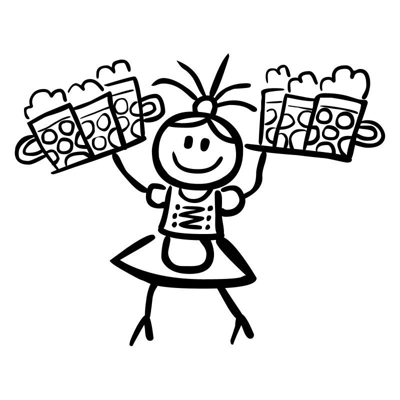 Kellnerin im Dirndl mit Biertablett