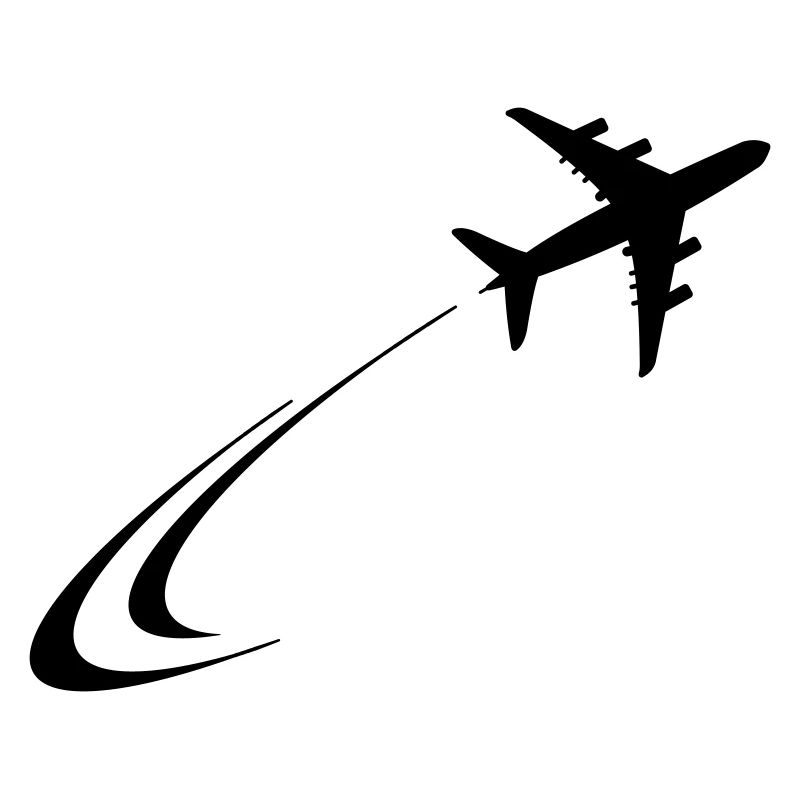 Plane flies away
